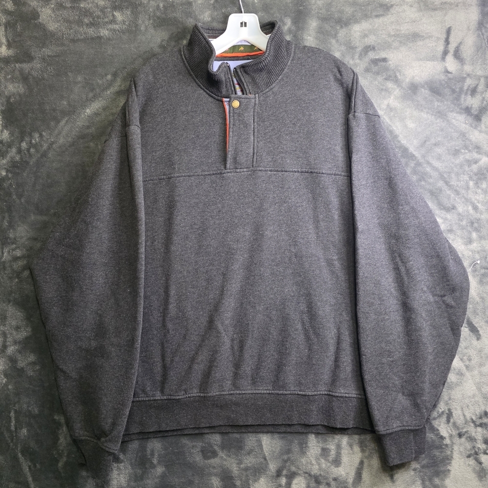 ORVIS Men’s Dark Grey 1/4 Snap Long Sleeve Fishing Sweater Pullover Size XXL
